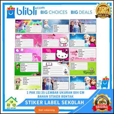 Nasya Gaulcomp Stiker Label Nama Mata Pelajaran Sekolah Anak Label Stiker Buku Sekolah Stiker Nama A