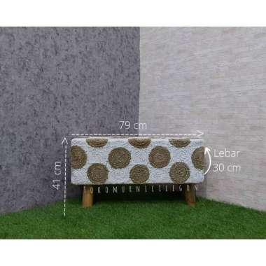 stools panjang anyaman white brown polkadot polkadot brown