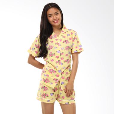 GRAZIEE BJ007 Flower Motif Setelan Baju Tidur Wanita