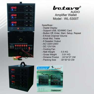 AMPLI WALET BETAVO WL 5300T PROFESIONAL AMPLIFIER BLUETOOTH