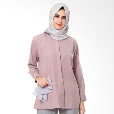 Covered Up Dyra Tops Blouse Muslim Wanita - Dusty Pink