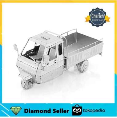 Puzzle Metal 3D TRICYCLE CAR - BEMO - Mainan DIY Miniatur MB-026