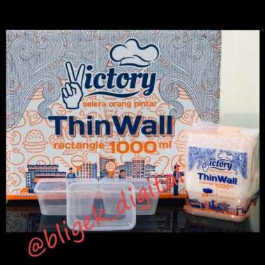 ThinWall Kotak Persegi Panjang (Rectangle) 1000 ml VICTORY isi 25 pcs