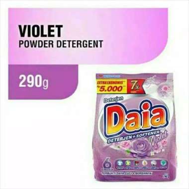 Promo Harga DAIA Deterjen Bubuk + Softener Violet 290 gr - Blibli