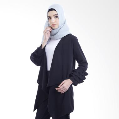 Hanalila Daily Hijab Felo Outer Cardigan Muslim Wanita - Black