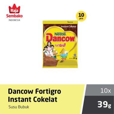 Promo Harga DANCOW FortiGro Susu Bubuk Instant Cokelat per 10 sachet 39 gr - Blibli