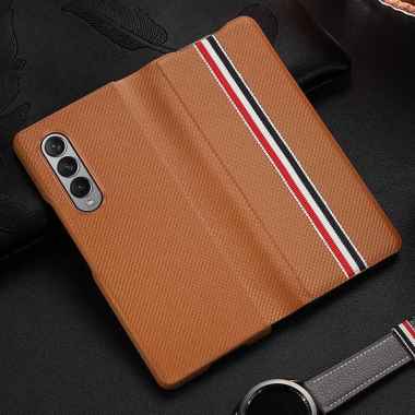 Premium Carbon Lifting Case Samsung Galaxy Z Fold 3 Coklat