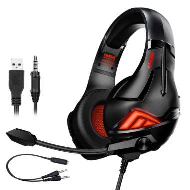 PLEXTONE XMOWI R2 Hitam Headset Gaming RGB Lighting HiFi Sound Quality Mic PUBG Over-Ear Headphone X