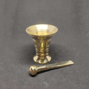 Cocoh Kuningan / Alat Kinang / Tumbuk Sirih Lebar - Cocohan