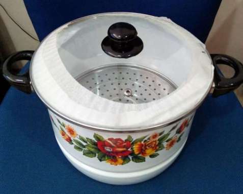 Panci Steamer Kukus Dandang Enamel 28 cm BEST QUALITY ORI 100% Multicolor