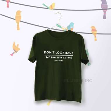 ELLIPSESINC Kaos Wanita Lengan Pendek Dont Look Back L Army