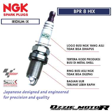 BUSI MOTOR RACING NGK IRIDIUM BPR8HIX ORIGINAL MADE IN JAPAN White