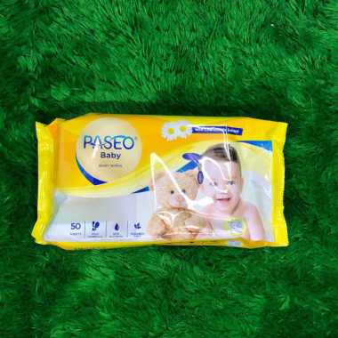 tisu basah/wet tissue PASEO BABY wipes 50sheets chamomile extract/jojoba oil chamomile