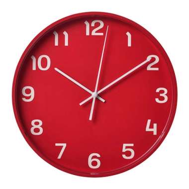 Jam Dinding Ikea Pluttis 28cm Merah