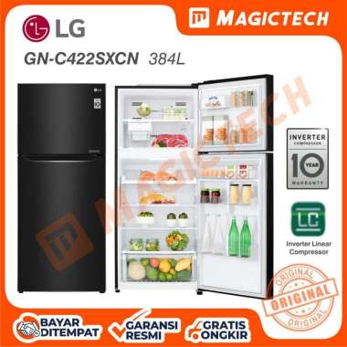 KULKAS 2 PINTU LG GN-C422SXCN 416L INVERTER LINEAR HITAM