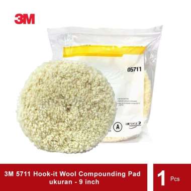 3M 5711 Hook-it Wool Compounding Pad 9 in - Pad Poles Cream