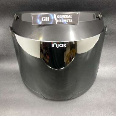 KACA HELM RETRO DATAR FLAT SILVER BOGO INJAK COATING
