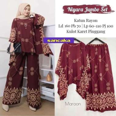 Kalita Set Jumbo - One Set Jumbo Katun Rayon Tidie Premium Busui Setelan Wanita Waka Waka Set Celana