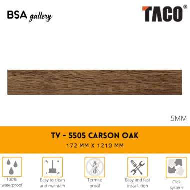 TACO SPC 5MM TV 5505 CARSON OAK / LANTAI VINYL KAYU CLICK SYSTEM
