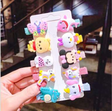 ONE-C315 C316 Jepit Rambut Anak Perempuan 10PCS / SET - Jepitan Rambut Anak Motif Karakter Kartun Ha