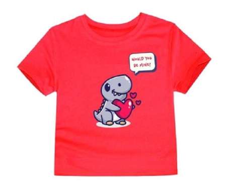 Little Fresco - Kaos Anak Dino Love Mine Merah M