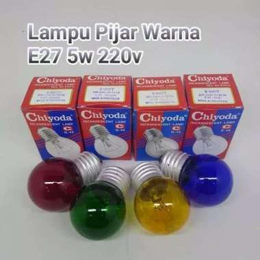 Chiyoda Dop Pijar 5W 5 Watt / Lampu Pijar Panas Lampu Hias WARNA WARNI Kuning