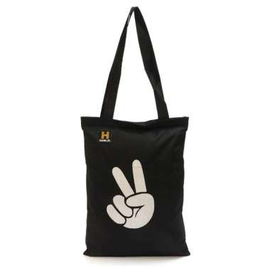 Hamlin Eisr Totebag Unisex Casual Stylish Motive Peace Material Canvas ORIGINAL - Black