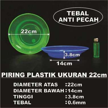 BESAR Plastik Piring Makan Plastik Tebal Besar Piring Transparan Warna