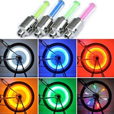 Bike Car Tyre Neon Wheel LED Tutup Pentil LED Ban Motor Mobil Sepeda Merah Muda