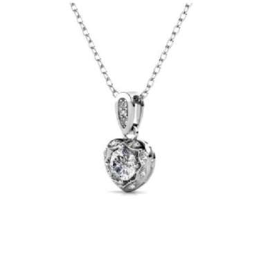 Love Hook Pendant - Kalung Crystal by Her Jewellery White Gold