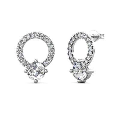 Le Rond Earrings - Anting Moissanite diamond by Her Jewellery GRA