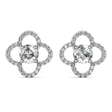 Mon Trefle Earrings - Anting Moissanite diamond by Her Jewellery GRA