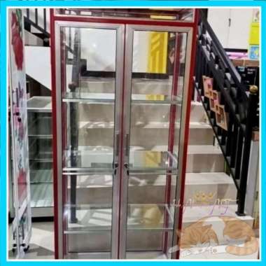 Lemari Hias Pajangan / Display Tas Boneka Kaca Alumunium
