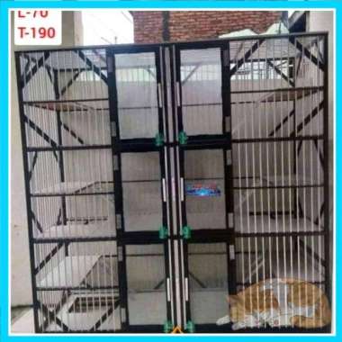 Kandang Kucing Aluminium 3 tingkat/6pintu /lintang Aluminium