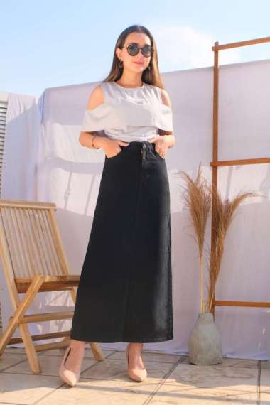 Harga Rok Jeans Hitam Wanita Terbaru 