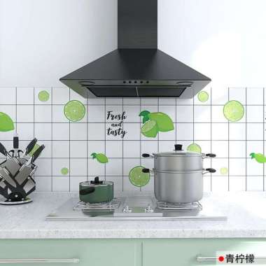 Stiker Dinding Dapur Buah Tanaman Sticker Wallpaper Anti Panas Minyak - Jeruk Nipis