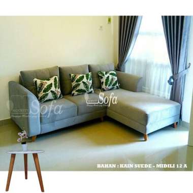 Sofa Santai Modesty Minang 17 + Meja Retro Bulat Abu