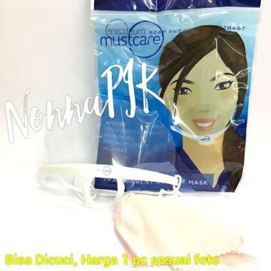 Masker mulut transparan plastik Mustcare