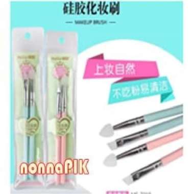 Malian 2 Buah / Set Kuas Makeup Silikon untuk Eyeshadow dan Alis