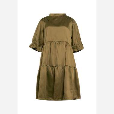 Gaff Dress Satin Santiana Wanita L Olive