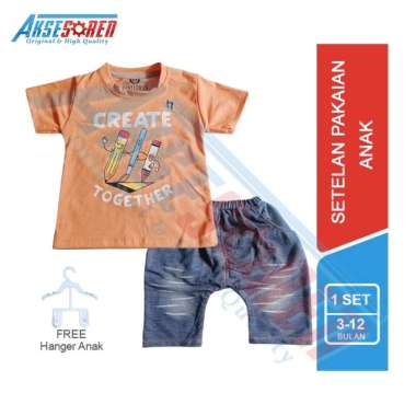 Setelan Pakaian Pendek Anak Premium / 1 Set Baju Anak Balita / Baju Dan Celana Kaos Bayi / Pakaian B