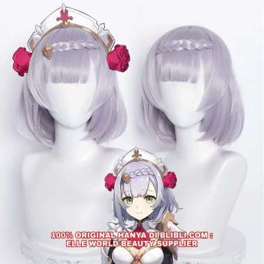WIG COSPLAY GAME GENSHIN IMPACT NOELLE NOELE WIG NOELLE GENSHIN IMPACT BLUE WIG NOELE GENSHIN IMPACT
