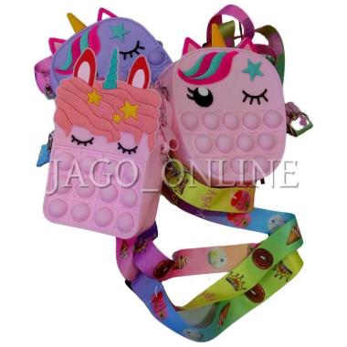 Mainan tas slempang selempang dompet pop it anak cewek perempuan Kecil