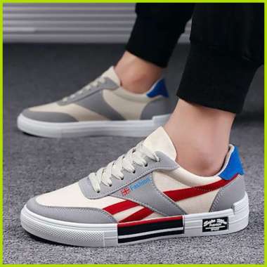 Sepatu WARM ZONE CAD-553 Sneakers Remaja Pria Import Original 42 Garis Merah