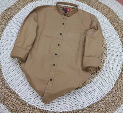 Kemeja pria lengan panjang/kemeja levis polos lengan panjang/kemeja pria casual/kemeja formal pria w