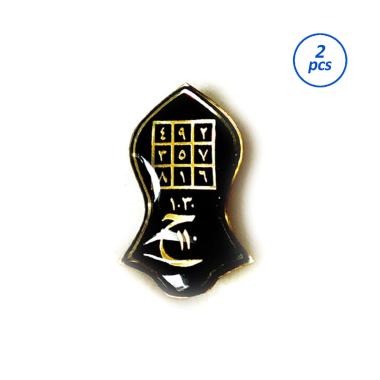 Mulyocreative Motif Rajah Terompah Nabi Pin Bros [2 Pcs] HITAM