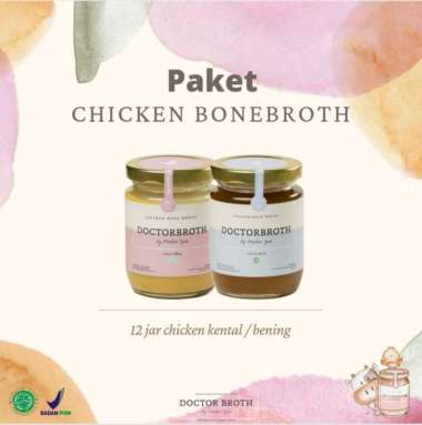 Doctor Broth Paket Chicken Bonebroth 12 Jar (Bening/Kental) chicken bening