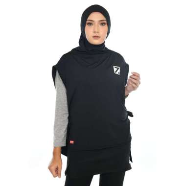 Zeea Outer Sport Hijab Panjang Tali Kerudung Olahraga Hayfa P Ghasra Hitam