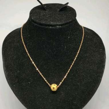 set kalung anak dan liontin model bola pasir elegant emas asli
