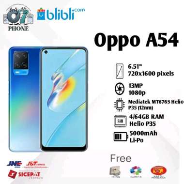 OPPO A54 4/64 Ram 4 Gb Internal 64Gb Garansi resmi biru